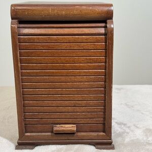 Antique Roll Top Table Top Jewellery or Stationary Box Cabinet with Drawers